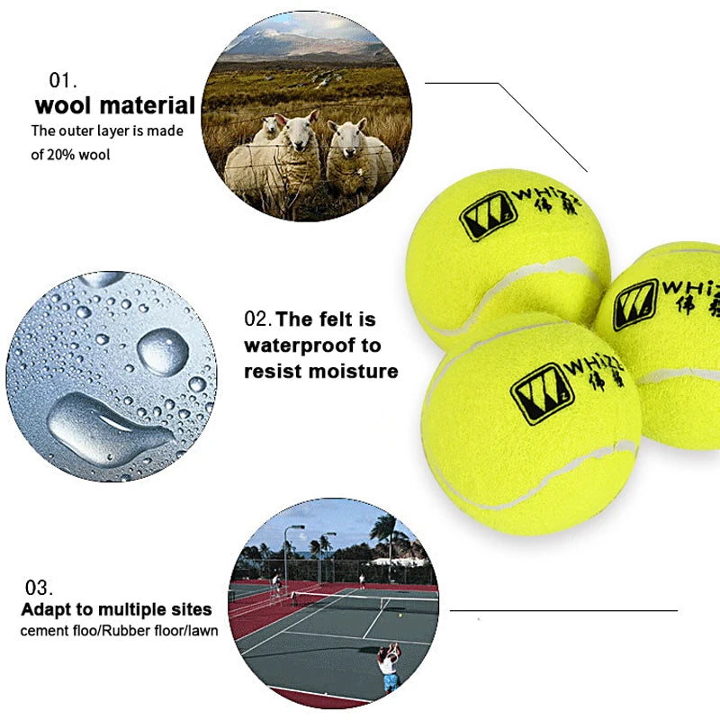 High-Bounce Wool Padel Balls, 64 mm, 120-130 cm Rebound - image 3