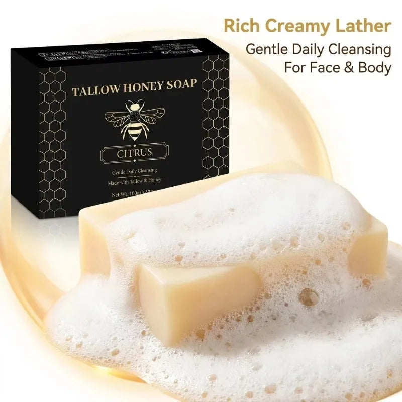 Beef Tallow and Raw Honey Soap Bar, Lavender, Citrus or Unscented - image 2
