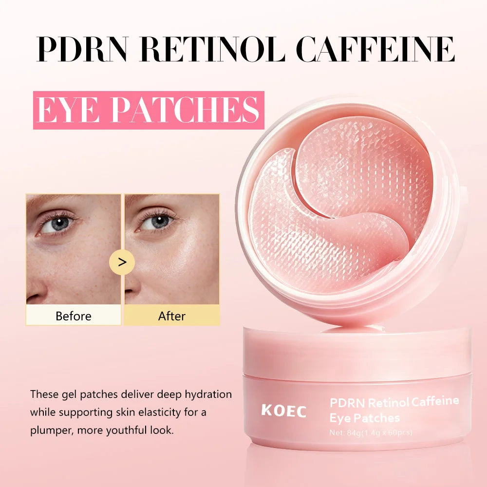 PDRN Retinol Caffeine Eye Patches Collagen Gel Eye Mask Anti-Aging Dark Circle Wrinkle