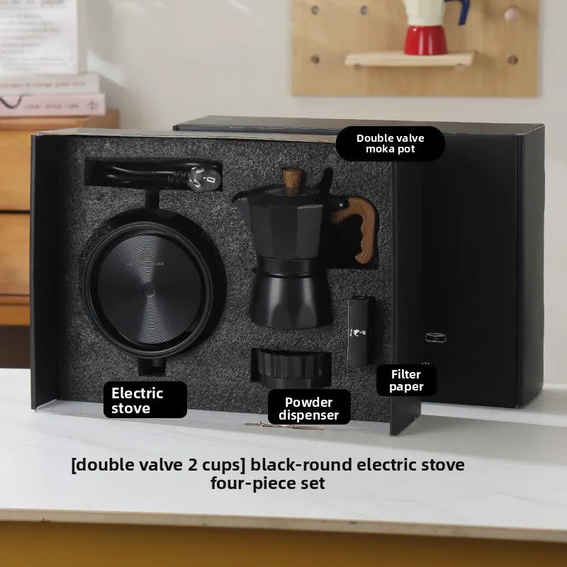 Italian Double-Valve Moka Pot Kit with Optional Electric Stove - image 10