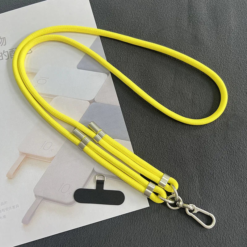 Adjustable 8 mm Crossbody Phone Lanyard with Patch-Style Connector