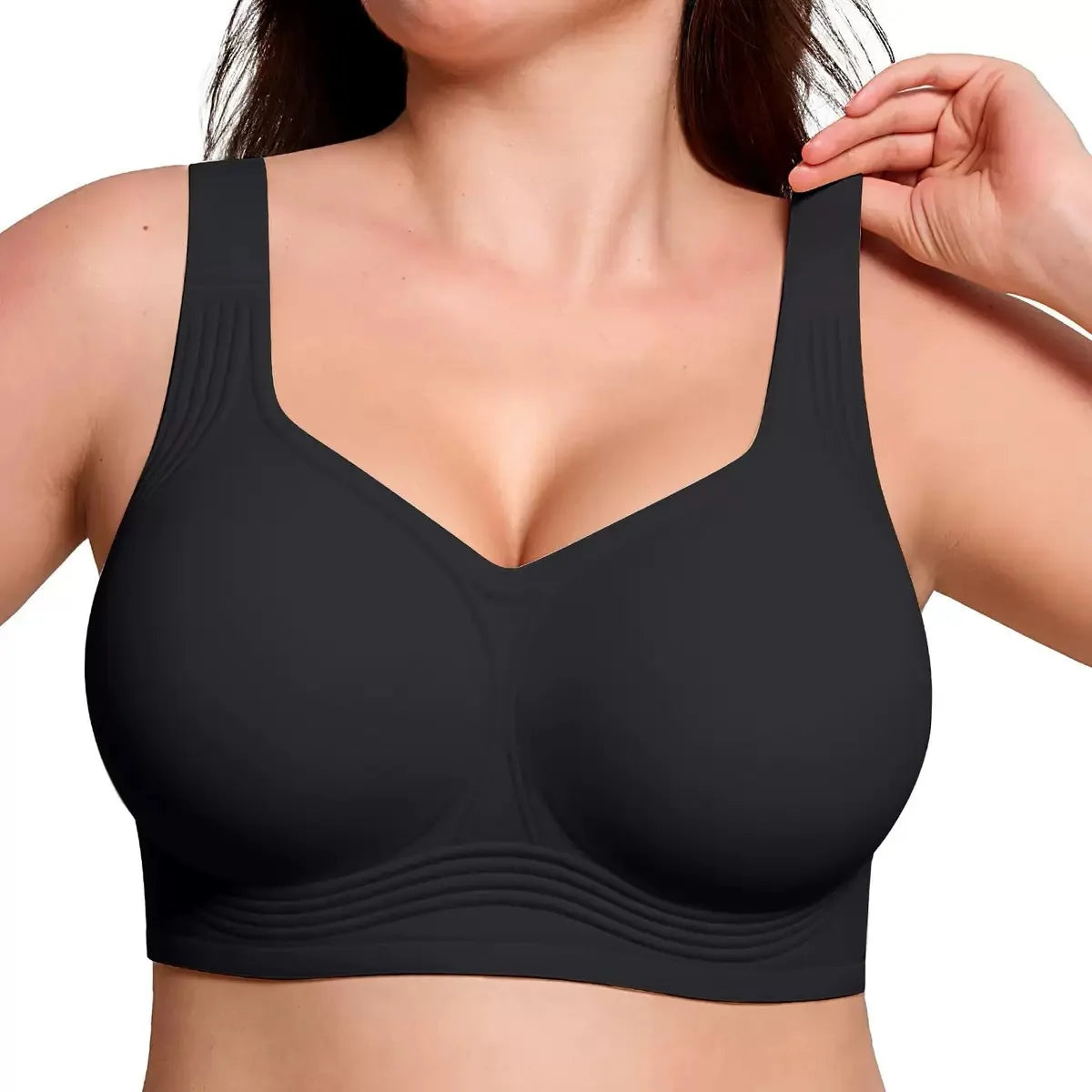 Thin Wireless Plus-Size Jelly Bra, Full-Coverage Push-Up, S–5XL