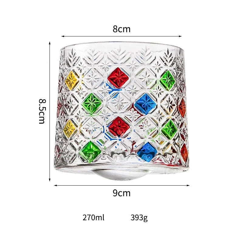 270 ml Colorful Spinning Whiskey Glass, Optional Wooden Base - image 2