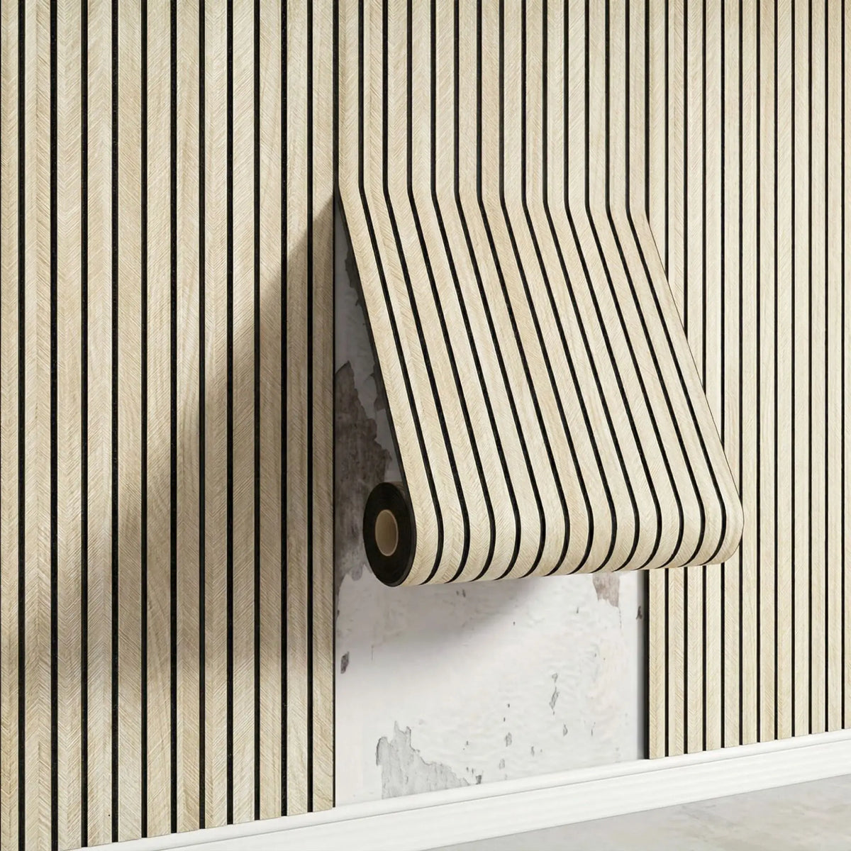 Retro Chinoiserie Wood Slat Peel and Stick Wall Film, 60 cm x 3 m - image 9