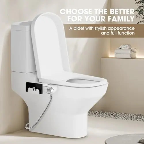 Dual Retractable Nozzle Bidet Attachment, White and Chrome - image 3