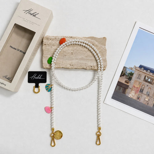 New Phone Strap Women French-Style Elegant Light-Luxury Shell Pearl Beaded Chain