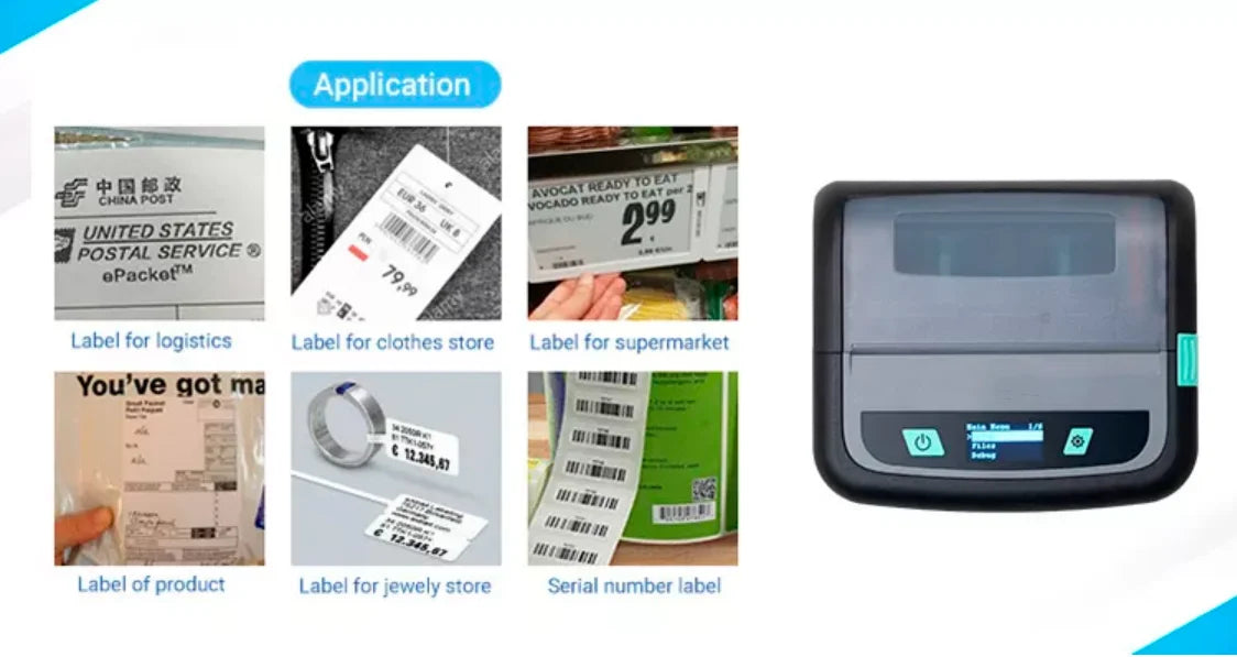 Xprinter XP-P441B 4'' Mini Portable Mobile Thermal Label Sticker Printer Wireless