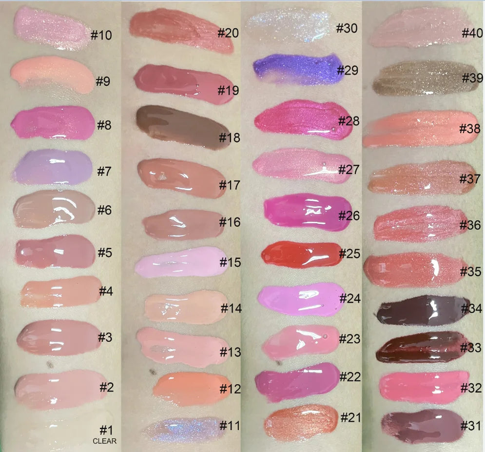 Lip Glaze Black Tube Vanilla Scent Glitter Lip Gloss