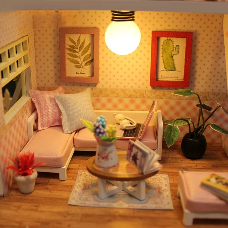 3D Wooden Doll House Handmade 1:24 Miniature DIY Dollhouses Kit