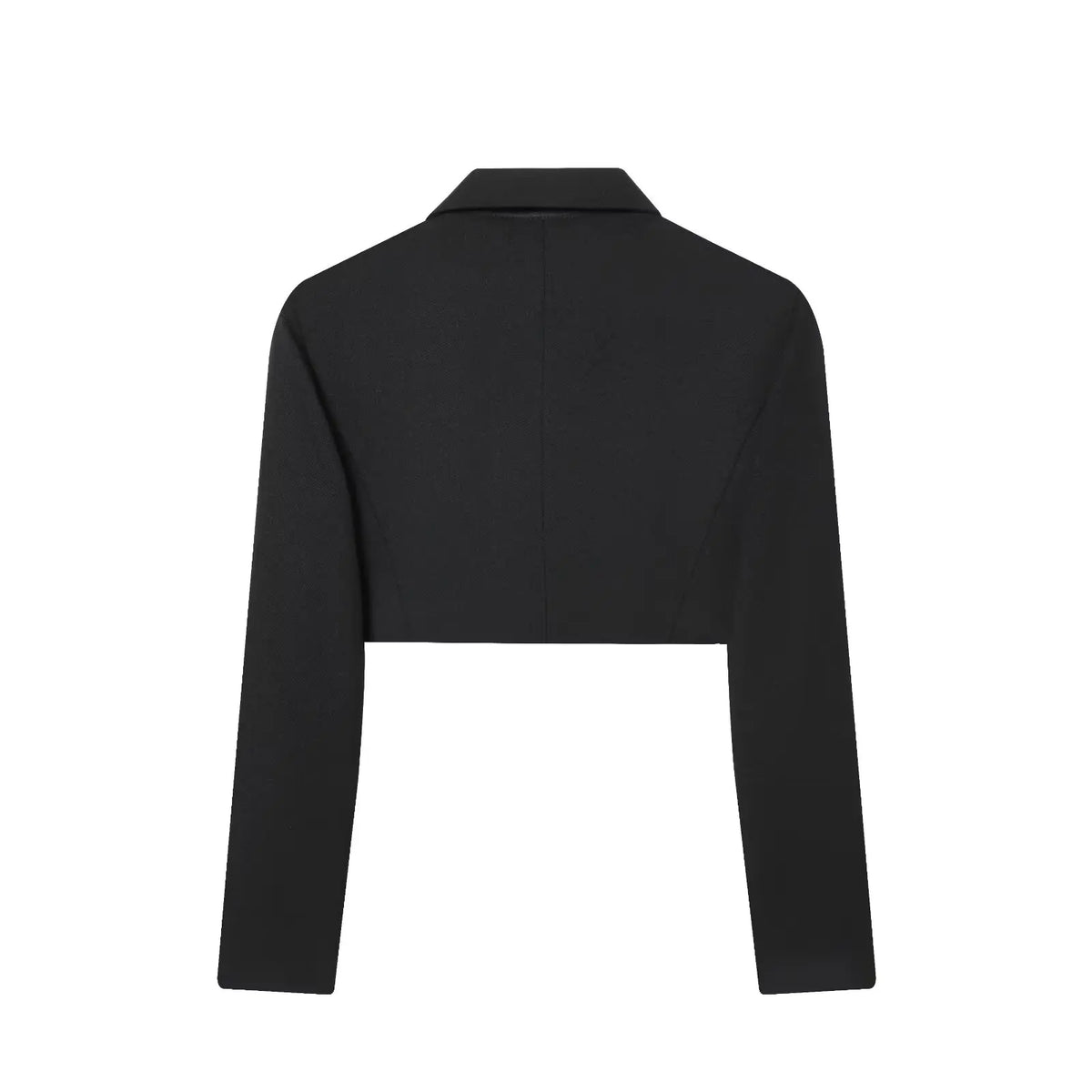 Retro Straight-Cut Cropped Blazer with Short Collar and Pockets - image 2