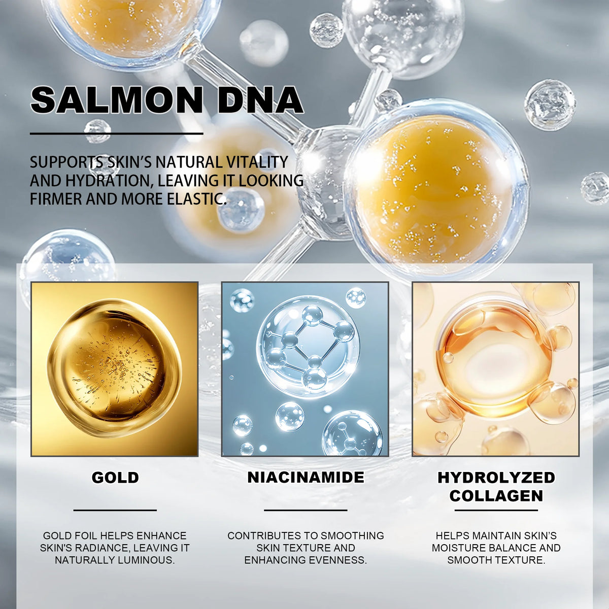 Niacinamide and Gold Facial Essence, 30 ml Dropper Bottle - image 3