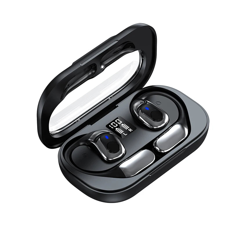 Open-Ear Hook Wireless Earbuds with Digital Display, Bluetooth 5.4