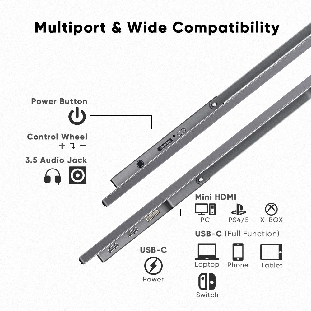 15.6" Aluminum Portable Monitor, 1080p IPS, Dual Speakers, USB-C - image 5