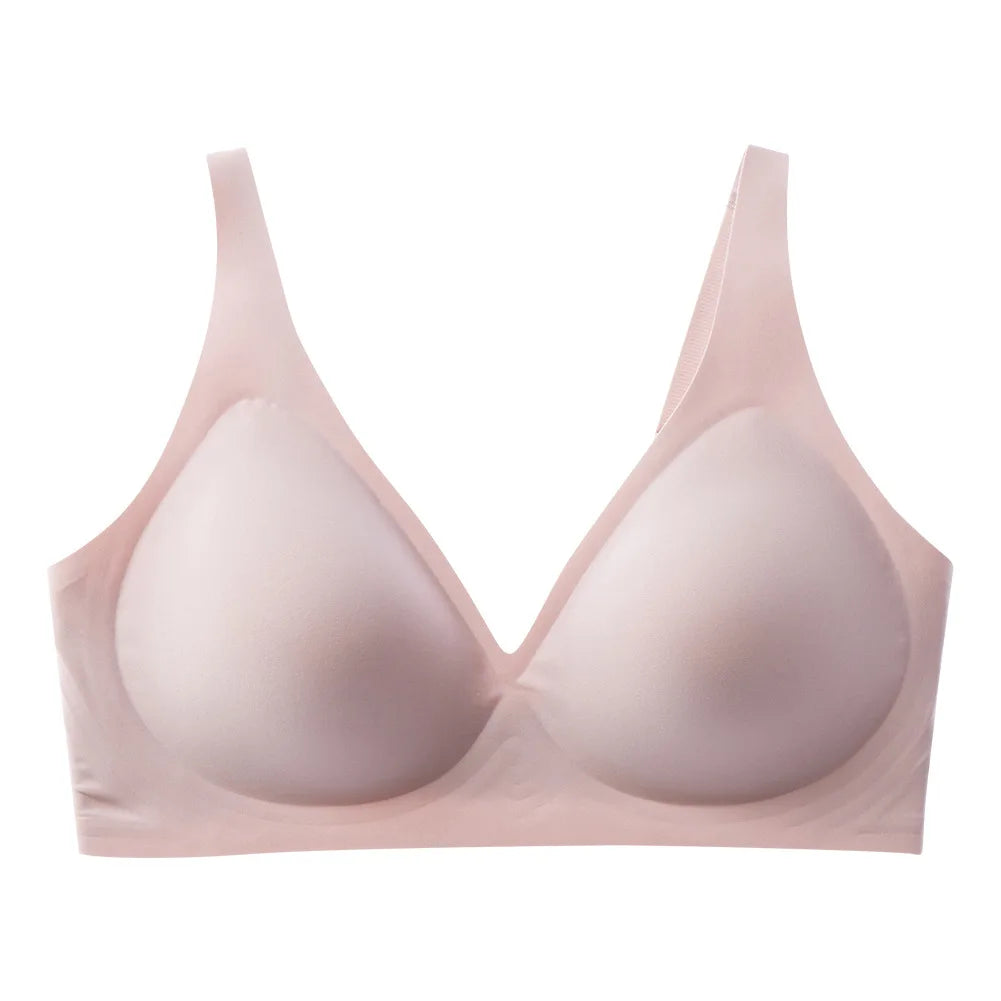 Deep V Wireless Jelly Bra with Side Gathering for Full Busts, S–3XL - image 9