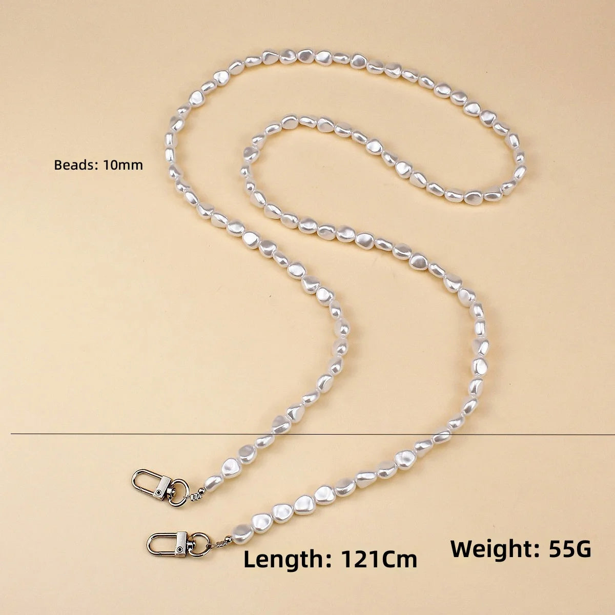 Pearl Bead Crossbody Phone Lanyard and Bag Chain, 120 cm - image 6