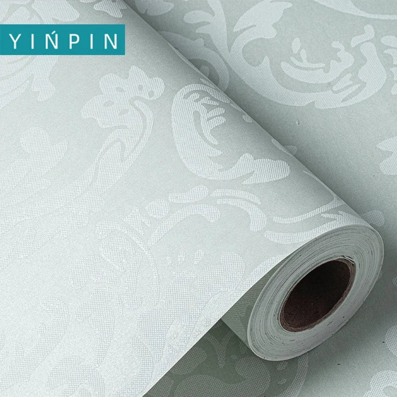 Cyan Print Self-adhesive Wallpaper Rolls Non-woven for Bedroom Decorate