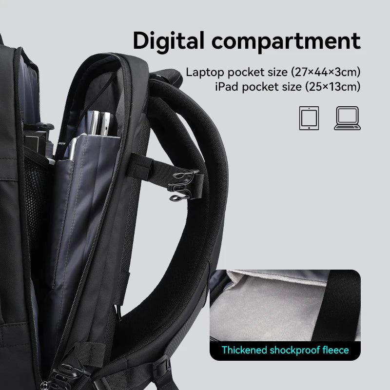 Vacuum Compression Laptop Travel Backpack, Oxford Fabric, Zip Closure - image 5
