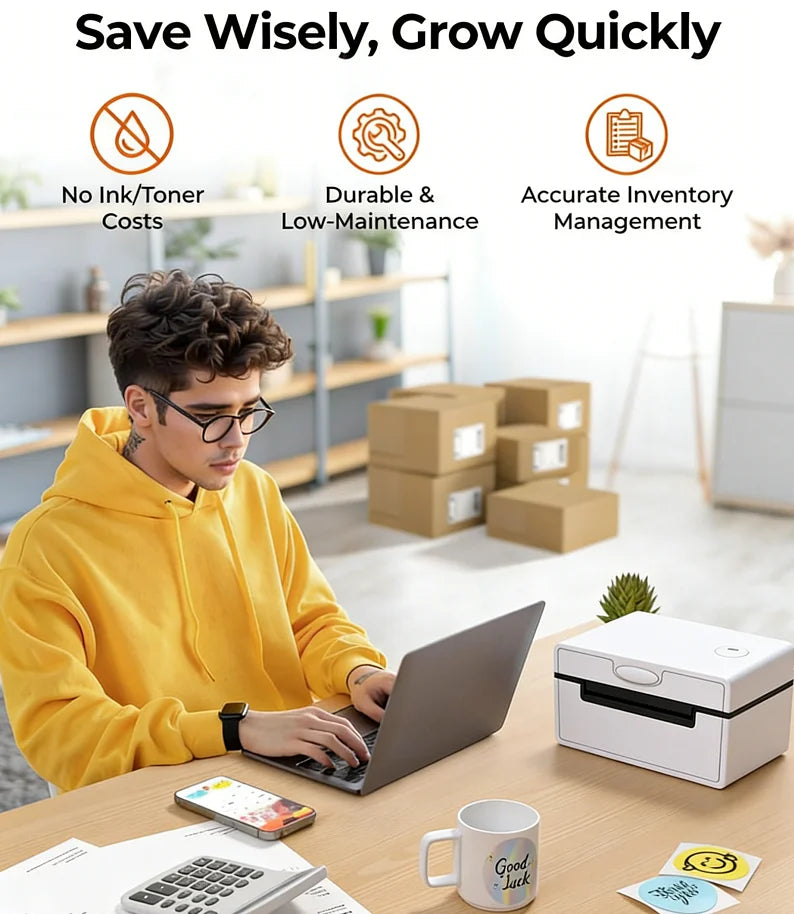Desktop or Portable Thermal Barcode Label Printer, USB and Bluetooth - image 2