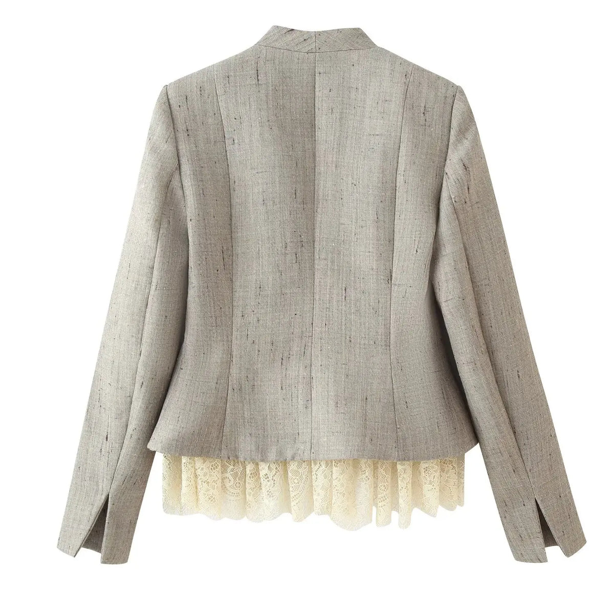 Taop&za Autumn New Women's Cropped Blazer Long-Sleeve, Stand-Collar, Single-Breasted