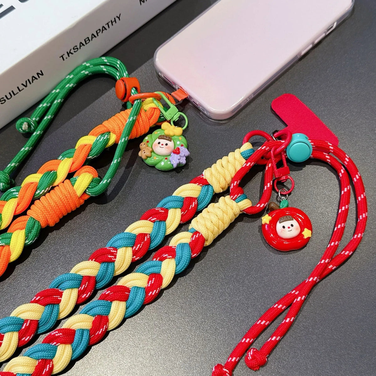 Nylon Woven Mobile Phone Lanyard Long Crossbody Strap Strong Anti-Loss Neck Strap for Men