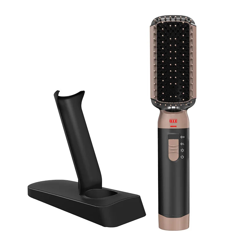 Cordless Ceramic Hair Straightening Comb, USB Rechargeable, 75W