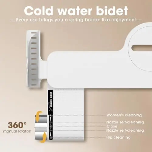 Dual Retractable Nozzle Bidet Attachment, White and Chrome - image 2