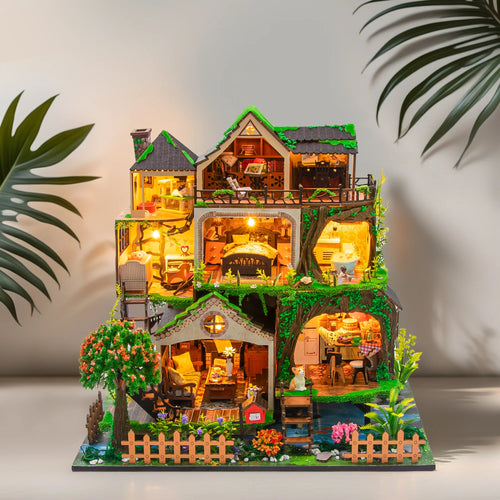 Design Eco Friendly Wooden Dollhouse L2501 Fairy Tale Forest DIY Dollhouse Kit Miniature