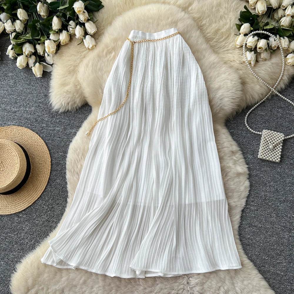 Spring Draped Straight Skirt Women Casual Skirts for Girls Clothes Women