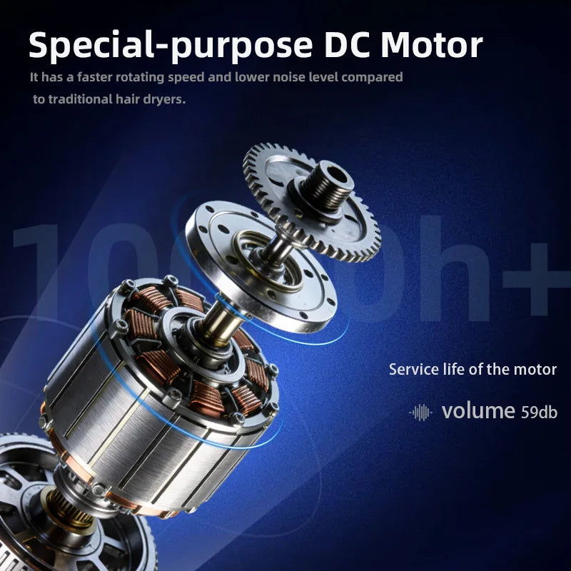 1800W Foldable Compact Hair Dryer with Hot/Cold Switch, US Plug - image 4