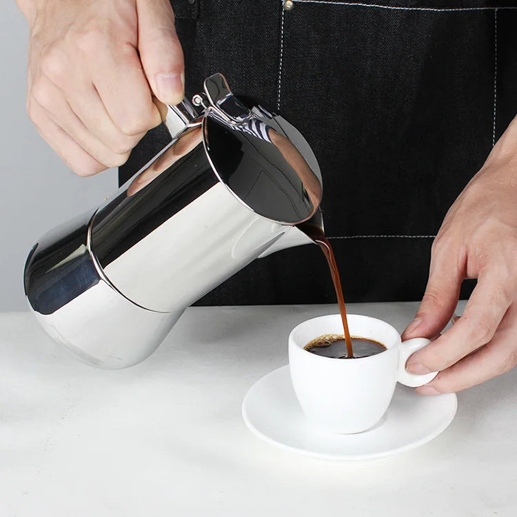 Stainless Steel Italian Espresso Stovetop Coffee Maker Moka Pot