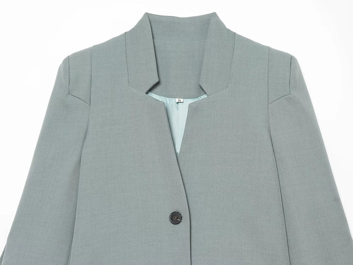 Summer Short-Sleeve Cropped Blazer with Stand Collar, XS–L - image 3