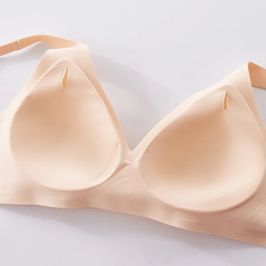 Deep V Wireless Jelly Bra with Side Gathering for Full Busts, S–3XL - image 4