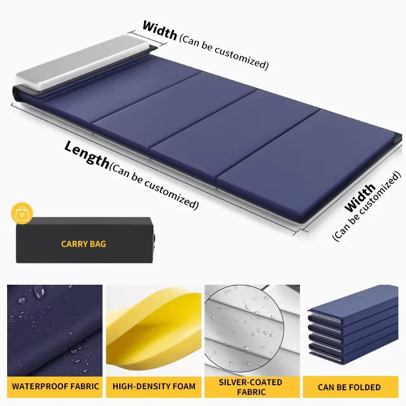 6-Fold Futon Lounging Mat with Washable Towel Fabric Cover, 180 cm - image 6