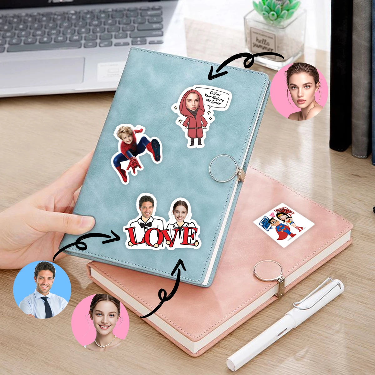 Funny Cartoon Face Stickers for Parties and Gift Wrap, Writeable - image 5