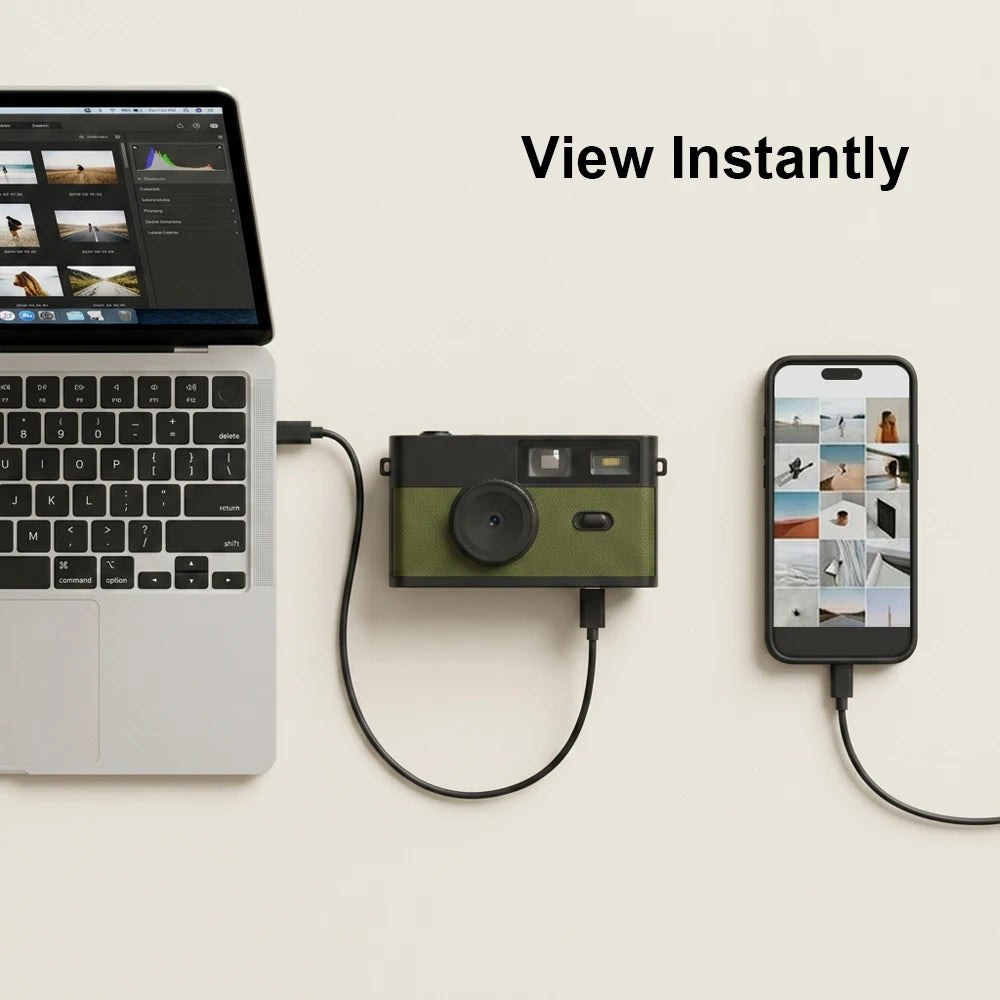 Screenless Digital Camera for Camping and Outdoor Camera Use 8MP Retro Screenless