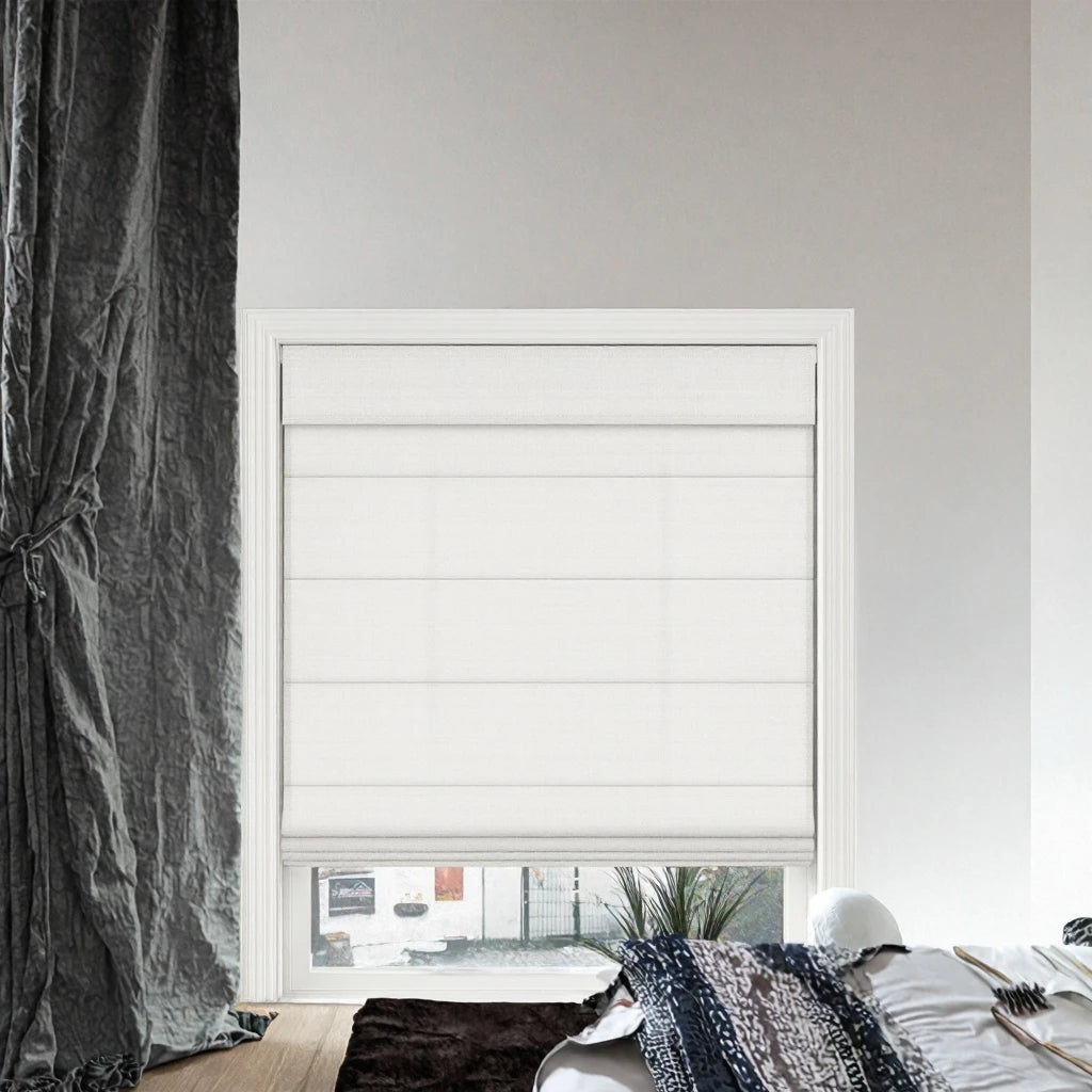 No-Drill Roman Shades, White Light Filtering Polyester, 27 x 64" - image 3