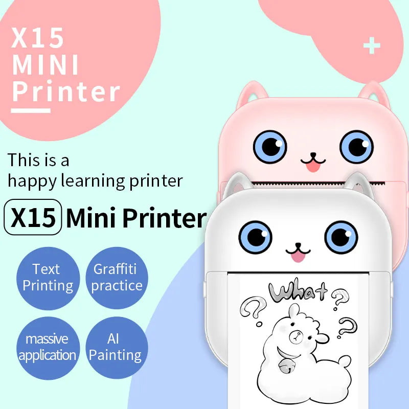 2-Inch Pocket Label Printer for Barcodes and QR Codes, 200 dpi, USB