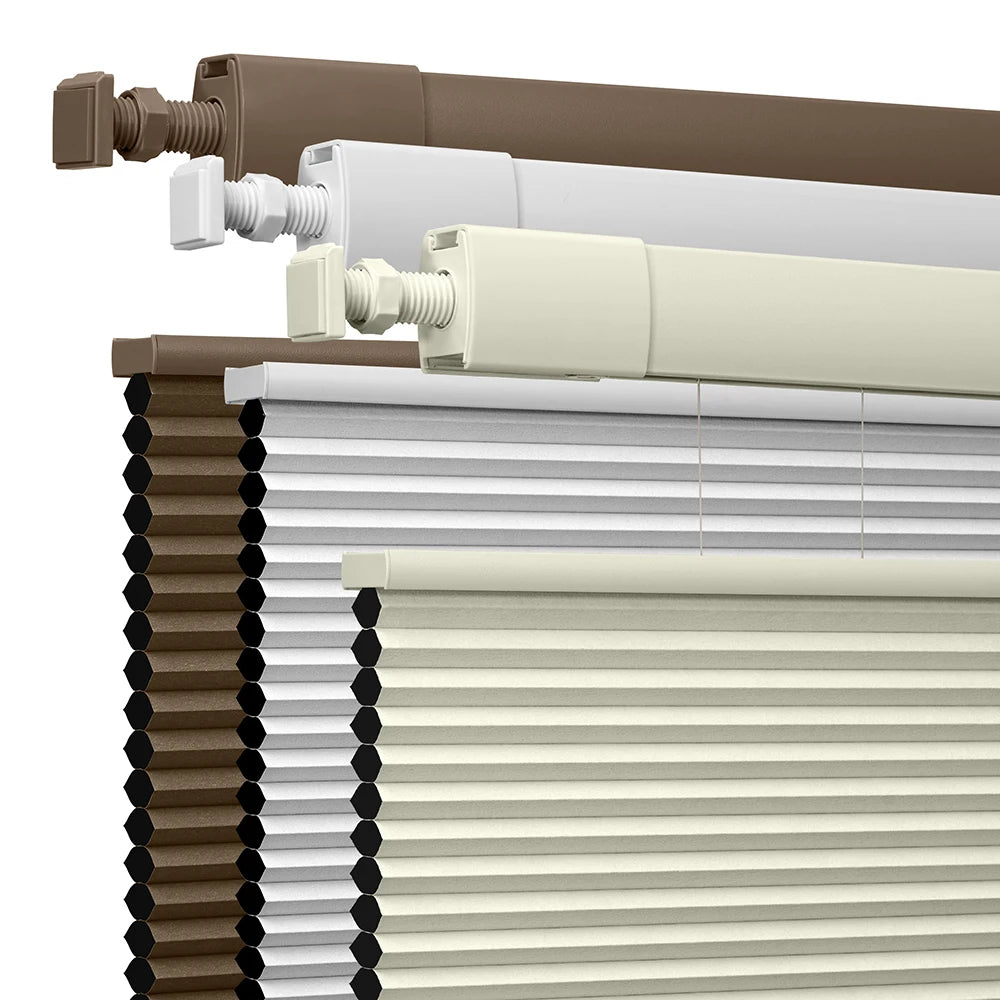 No-Drill Honeycomb Blackout Blinds, Top-Down Bottom-Up, 72" Tall