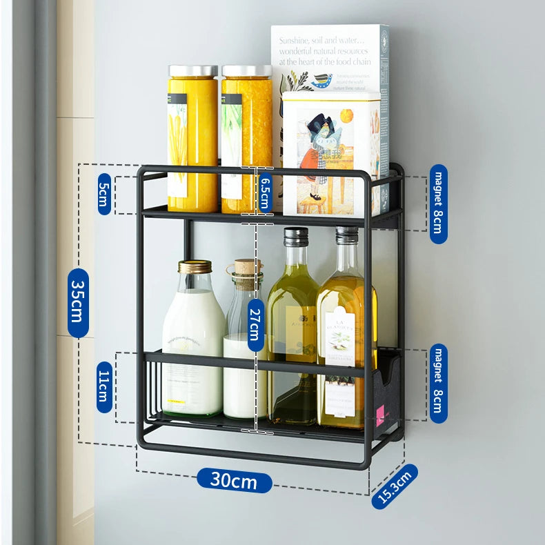 Magnetic Fridge Side Storage Rack, 1 to 4 Layers, 30 cm Wide - image 9
