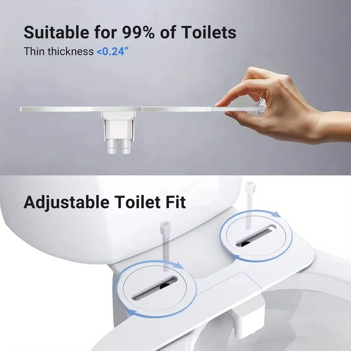 Dual Retractable Nozzle Bidet Attachment, White and Chrome - image 4