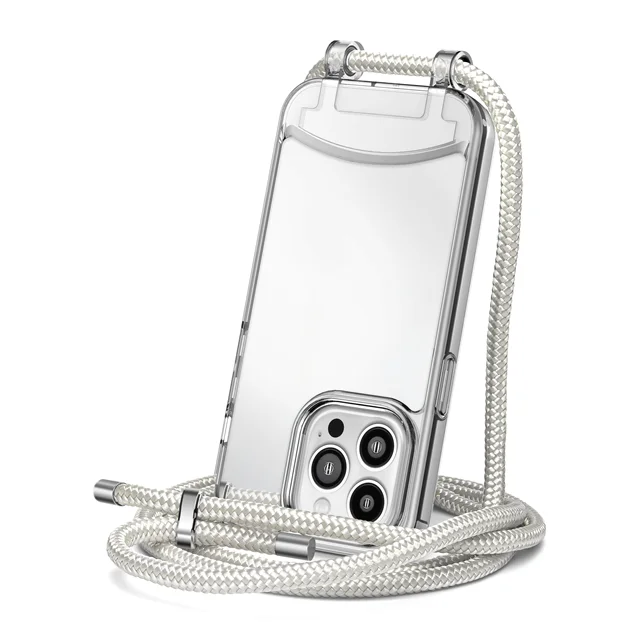 Adjustable Nylon Crossbody Phone Lanyard with Electroplated Hardware