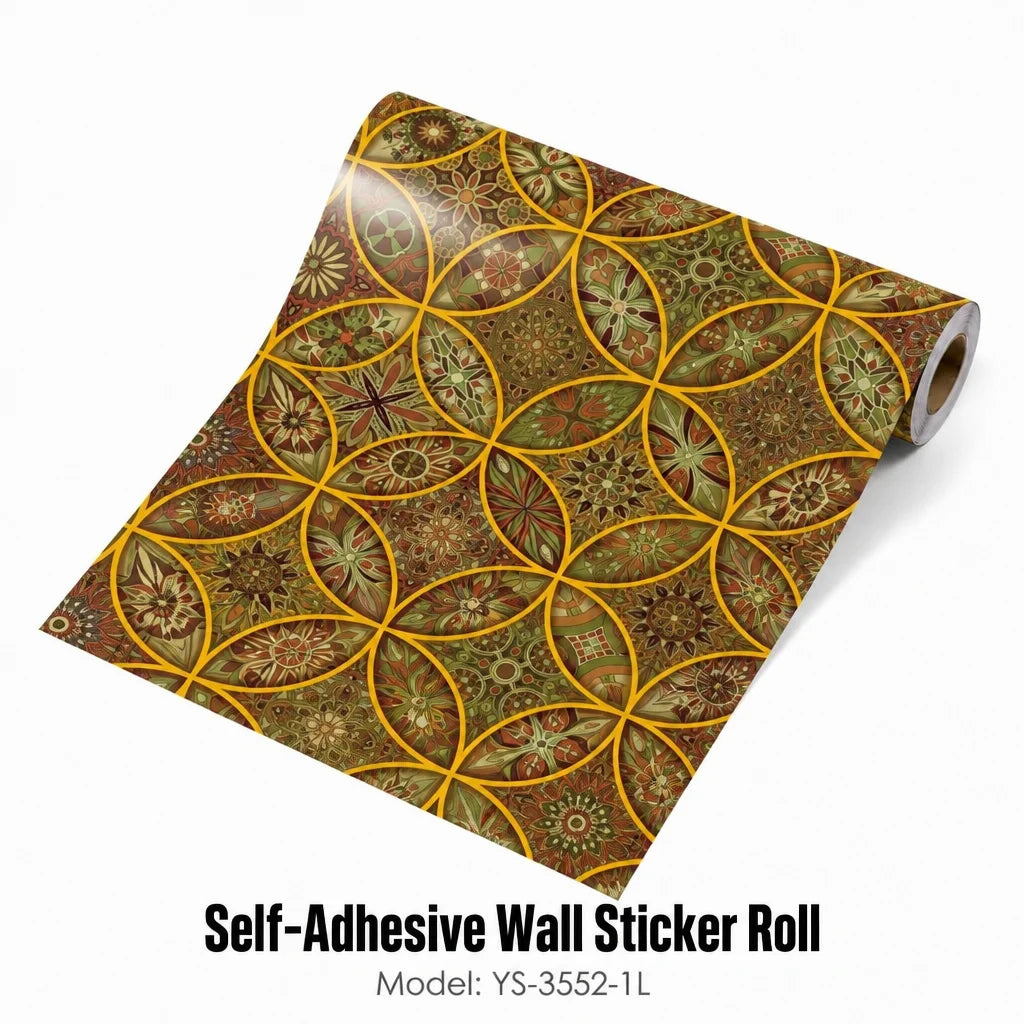 Glossy Moroccan Tile Peel and Stick Wallpaper Roll for Backsplash