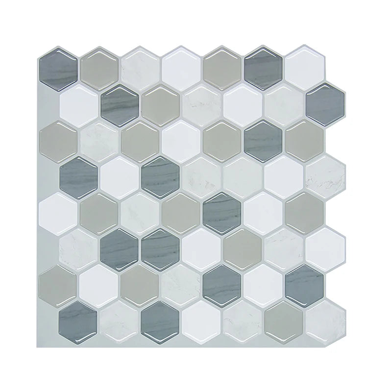 3D Mosaic Peel and Stick Wall Tile Stickers for Bathroom, 10 x 10"