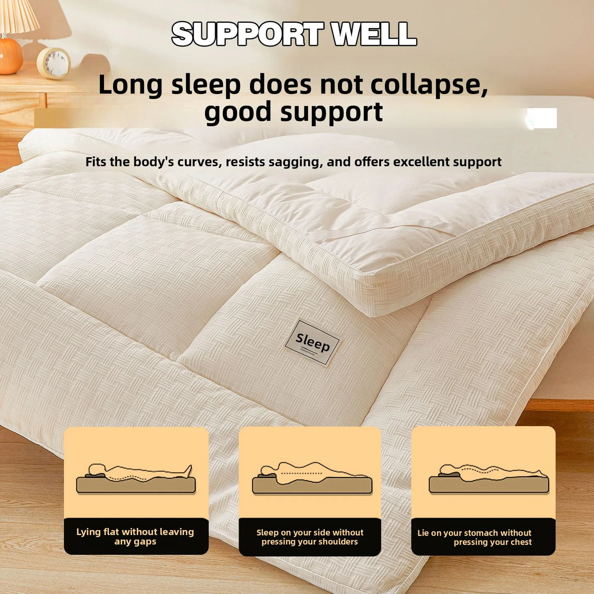 Class a Waffle Hybrid Polyester Fiber Mattress Home Tatami Bed Mat Single for Student