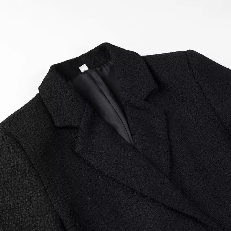 Double-Breasted Crop Blazer Jacket, Notched Collar, Sizes XS–L - image 4
