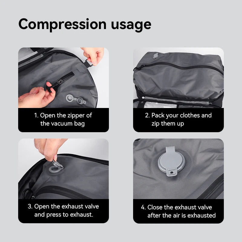 Vacuum Compression Laptop Travel Backpack, Oxford Fabric, Zip Closure - image 6