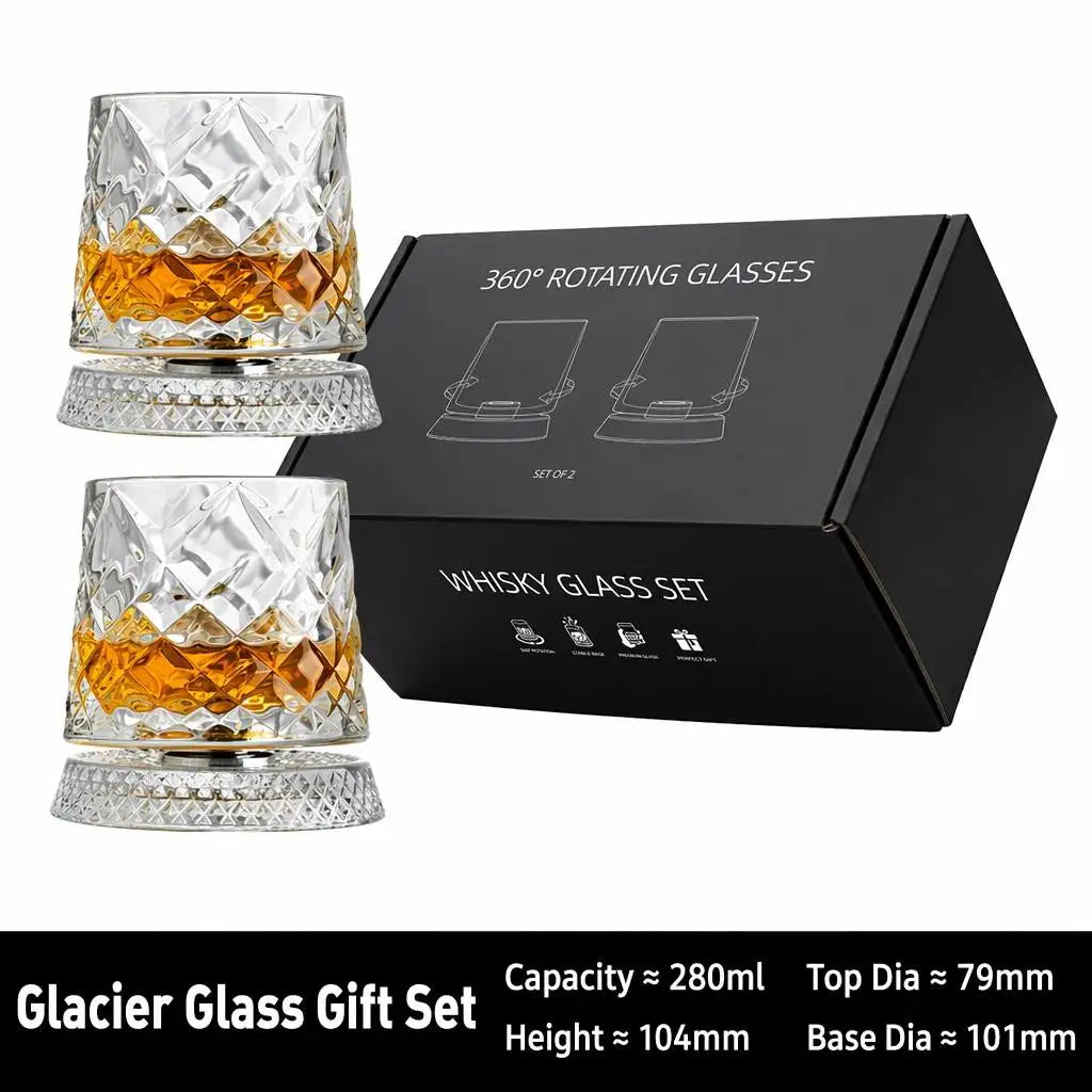 Melon-Shaped Crystal Whiskey Glass on Spinning Base, Gift Packaged - image 7