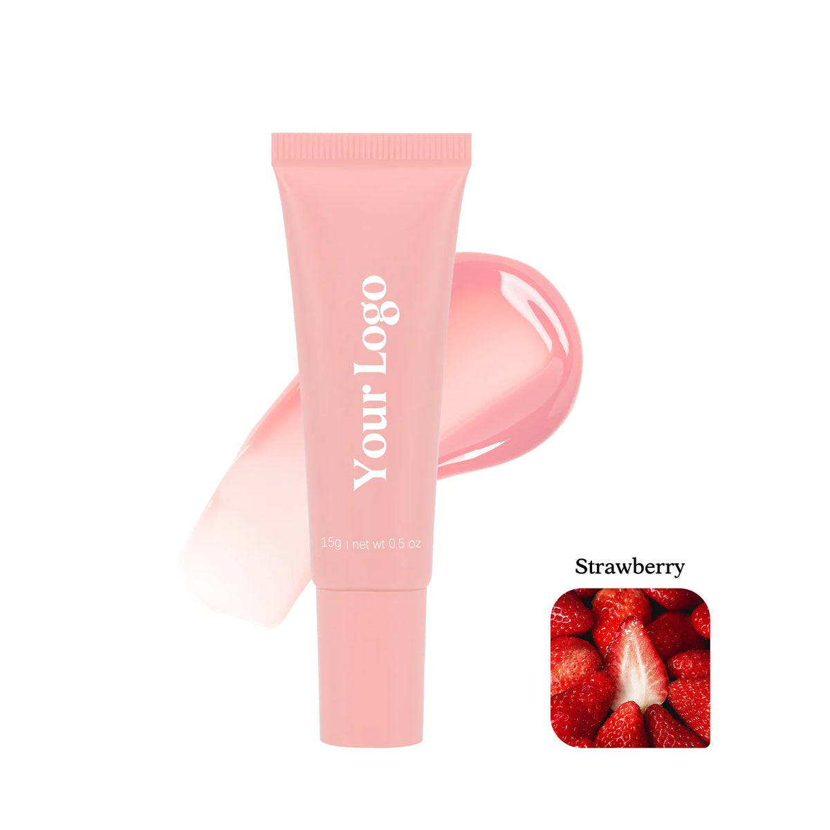 Vegan Peptide Lip Butter Balm in Squeeze Tube, Fruit Flavors, 15 g