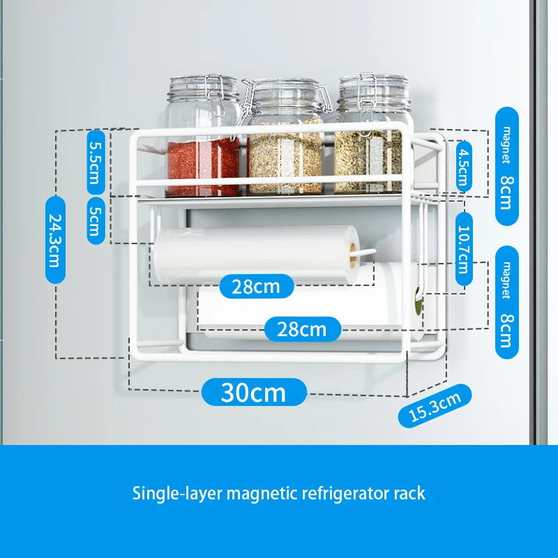 Magnetic Fridge Side Storage Rack, 1 to 4 Layers, 30 cm Wide - image 8