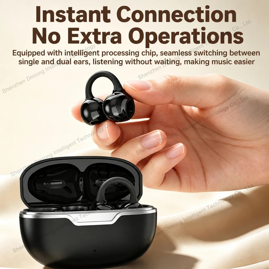 J190 Open-Ear Headphones TWS Ear Clip Earbuds Hifi Sound True Wireless Clip-On Earphones